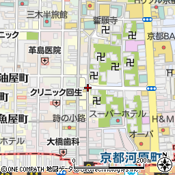 京都府京都市中京区東側町周辺の地図