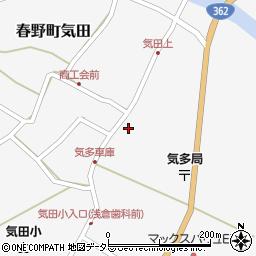 静岡県浜松市天竜区春野町気田830周辺の地図