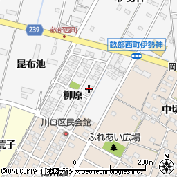 愛知県豊田市畝部西町（柳原）周辺の地図