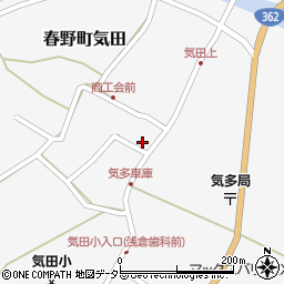 静岡県浜松市天竜区春野町気田817周辺の地図