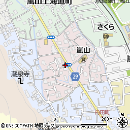 京都嵐山郵便局周辺の地図