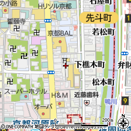 焼肉風風亭蛸薬師店周辺の地図