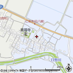 滋賀県蒲生郡日野町仁本木572周辺の地図
