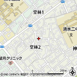静岡県静岡市清水区堂林周辺の地図