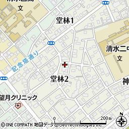静岡県静岡市清水区堂林周辺の地図