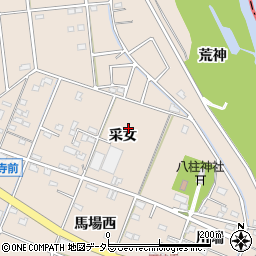 愛知県豊田市畝部東町采女周辺の地図