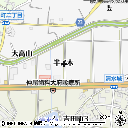 愛知県大府市吉田町半ノ木周辺の地図