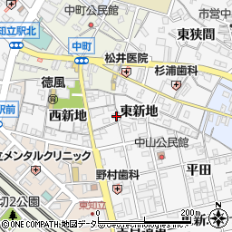 愛知県知立市新地町東新地周辺の地図