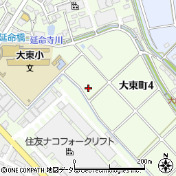 愛知県大府市大東町周辺の地図
