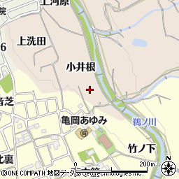 京都府亀岡市篠町山本小井根周辺の地図