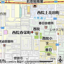京都府京都市右京区西院下花田町周辺の地図