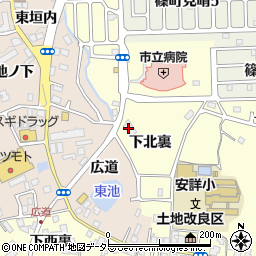 京都府亀岡市篠町篠下北裏周辺の地図