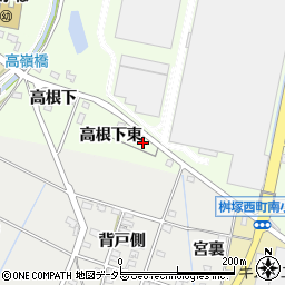 愛知県豊田市上郷町高根下東周辺の地図