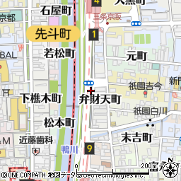 京都府京都市東山区弁財天町周辺の地図