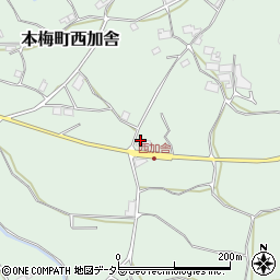 京都府亀岡市本梅町西加舎牧ノ尻周辺の地図