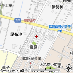 愛知県豊田市畝部西町柳原1-38周辺の地図
