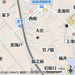 愛知県東海市高横須賀町大宮周辺の地図