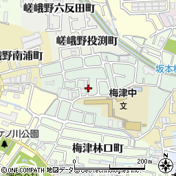 京都府京都市右京区梅津北川町周辺の地図