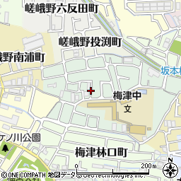 京都府京都市右京区梅津北川町周辺の地図