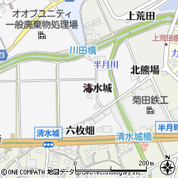 愛知県大府市吉田町清水城周辺の地図