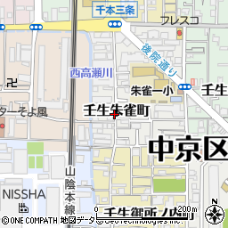 京都府京都市中京区壬生朱雀町周辺の地図