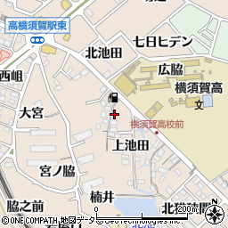 愛知県東海市高横須賀町上池田周辺の地図