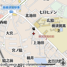 愛知県東海市高横須賀町（上池田）周辺の地図