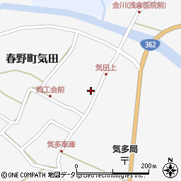 静岡県浜松市天竜区春野町気田872周辺の地図