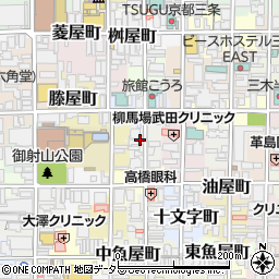 京都府京都市中京区甲屋町周辺の地図