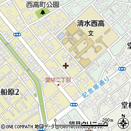 静岡県静岡市清水区西高町周辺の地図