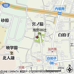 愛知県東海市加木屋町（宮ノ脇）周辺の地図