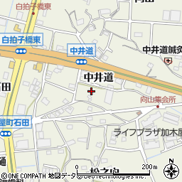 愛知県東海市加木屋町中井道周辺の地図