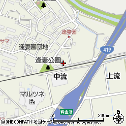 愛知県知立市牛田町中流22周辺の地図