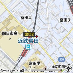 ザ・パーク富田駅前駐車場周辺の地図