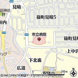 亀岡市立病院周辺の地図