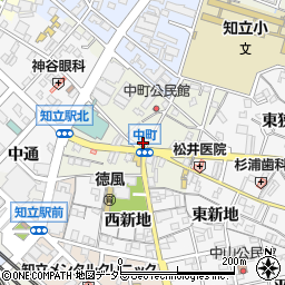 愛知県知立市中町中周辺の地図