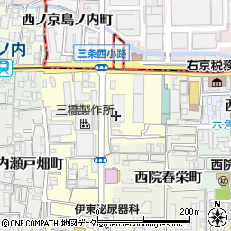 京都府京都市右京区西院金槌町周辺の地図