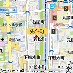 鍋と旬菜と京料理 先斗町 花柳周辺の地図