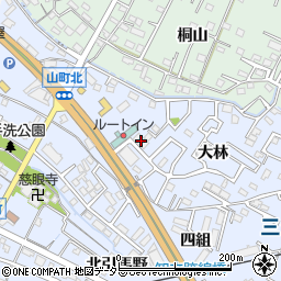 愛知県知立市山町大林75周辺の地図