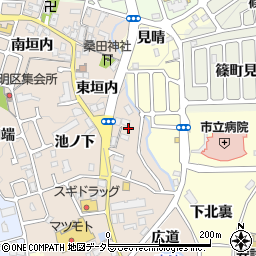 京都府亀岡市篠町馬堀（東垣内）周辺の地図