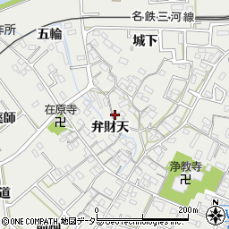 愛知県知立市八橋町（弁財天）周辺の地図