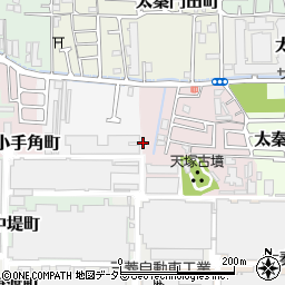 京都府京都市右京区太秦松本町周辺の地図