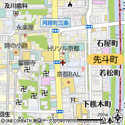 BーGARAGE 京都河原町店周辺の地図