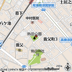熱田公園トイレ周辺の地図