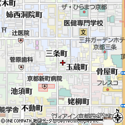 京都府京都市中京区三条町342周辺の地図