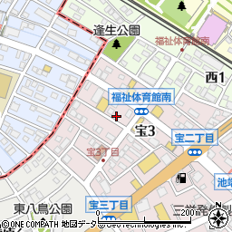 愛知県知立市宝町築地道周辺の地図