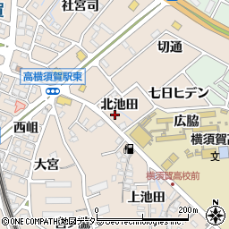 愛知県東海市高横須賀町北池田周辺の地図