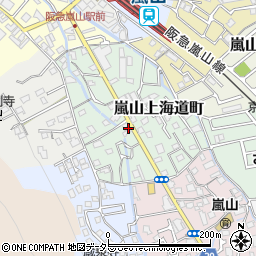 京都府京都市西京区嵐山上海道町周辺の地図