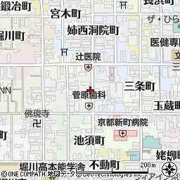 京都府京都市中京区柳水町周辺の地図