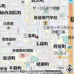 京都府京都市中京区三条町339-7周辺の地図